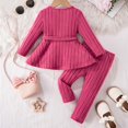 thumbnail image 4 of QGJZVUNL Toddler Baby Girl Clothes Long Sleeve Knitted Bowknot Sweater Shirts and Pants Fall Winter Outfits Size 6-9 Months, 4 of 6