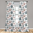 thumbnail image 5 of Ambesonne Farm Animal Curtains, Cartoon Pigs Art, Pair of 28"x63", Blue Grey Blush, 5 of 5