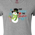 thumbnail image 4 of Inktastic Just Chillin' This Christmas Fun Snowman in Top Hat Women's T-Shirt, 4 of 5