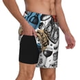 thumbnail image 2 of Naloa French Food Print Men Swim Trunks with Compression Liner ,Board Shorts,Men's Swim Shorts with Drawstring and Elastic Waistband-3X-Large, 2 of 6