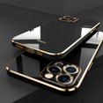 thumbnail image 3 of Luxury Square Silicone Plating Phone Case For IPhone 14 11 12 13 15 Pro Max Mini Plus XR X XS Max Solid Color Soft Cover Coque, 3 of 5