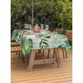 thumbnail image 3 of Outdoor Tablecloth with Umbrella Hole for Patio/Picnic/Party/Camping, Summer Botanical Waterproof Table Cloth Rectangle Table Cover Washable, Green Monstera Palm Leaves Wood Beige (60"x 102"), 3 of 8