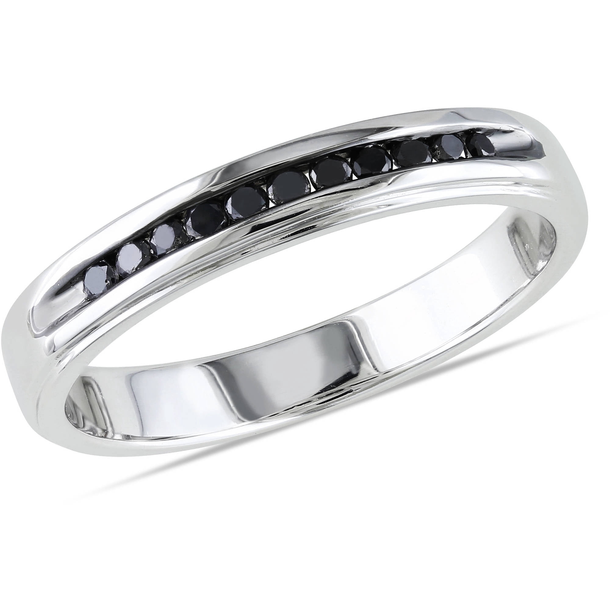 Everly Men's Diamond and Sterling Silver Wedding Ring