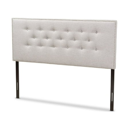 Baxton Studio Windsor Modern and Contemporary Greyish Beige Fabric Upholstered Full Size Headboard Wholesale Interiors