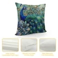 thumbnail image 4 of Nawypu Teal Peacock Throw Pillow Covers Set of  Vintage Watercolor Blue Teal Turquoise Peacock Gifts Microfiber Fabric Decoration Pillowcases Home Sofa Couch Bed Decor Square Pillow Cases, 4 of 5