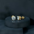 thumbnail image 5 of Rosec Jewels 3 CT Moissanite Solitaire Stud Earrings in Claw Set (7 MM Round Cut Moissanite), 18K Yellow Gold, 5 of 8