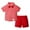 Red, variant on Taqqpue Toddler Baby Boy Outfits 2 Pack Sets Boys Suits Gentleman Short Sleeve Button Shirts+Bowtie+Suspender Shorts Formal Clothes (12M-6T)