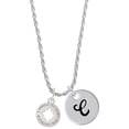 thumbnail image 1 of Delight Jewelry Silvertone I would be lost without you Silvertone Script Initial Disc - C - Charm Necklace, 20"+3", 1 of 4