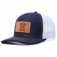 thumbnail image 3 of Yak leather patch Leather Patch Embroidered Color Block Trucker Hat Unisex Adjustable Cotton Breathable Fashion Cap for Travel Daily Wear, 3 of 9