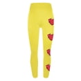 thumbnail image 5 of lcziwo Sales of The Week, Women's Valentines Day Leggings Heart Graphic Print Legging Pants Stretch High Waisted Tummy Control Yoga Pants Full Length Workout Tights Yellow S, 5 of 7