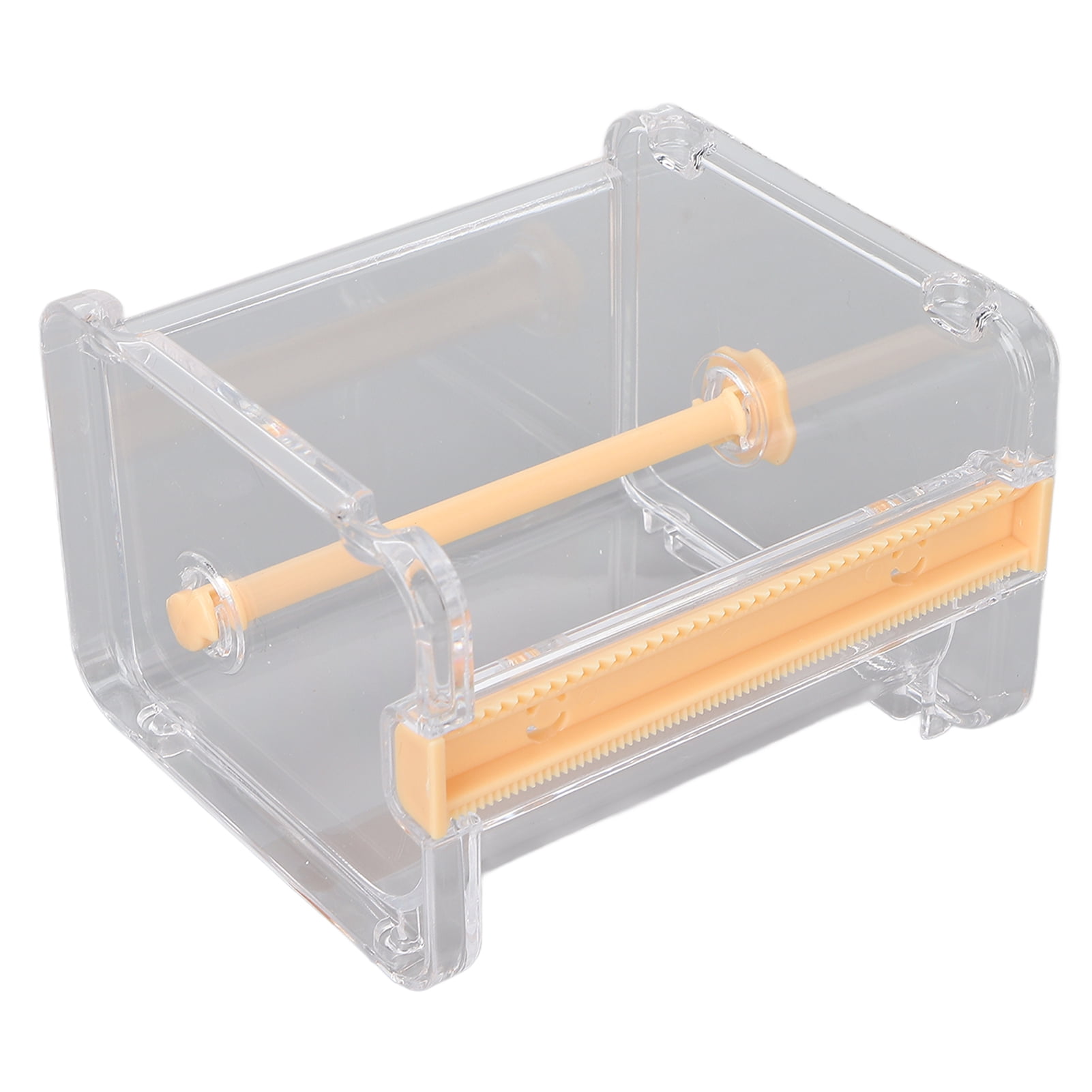 Transparent Tape Cutter, DIY PP Shell Space Saving Roll Tape Holder  For Office Orange