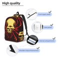 thumbnail image 4 of Honeii Red Skull Spider Print Canvas College Laptop Backpack, Durable Rucksack Travel Notebook Bag School Backpack Book Bag for Men Women-Medium, 4 of 7