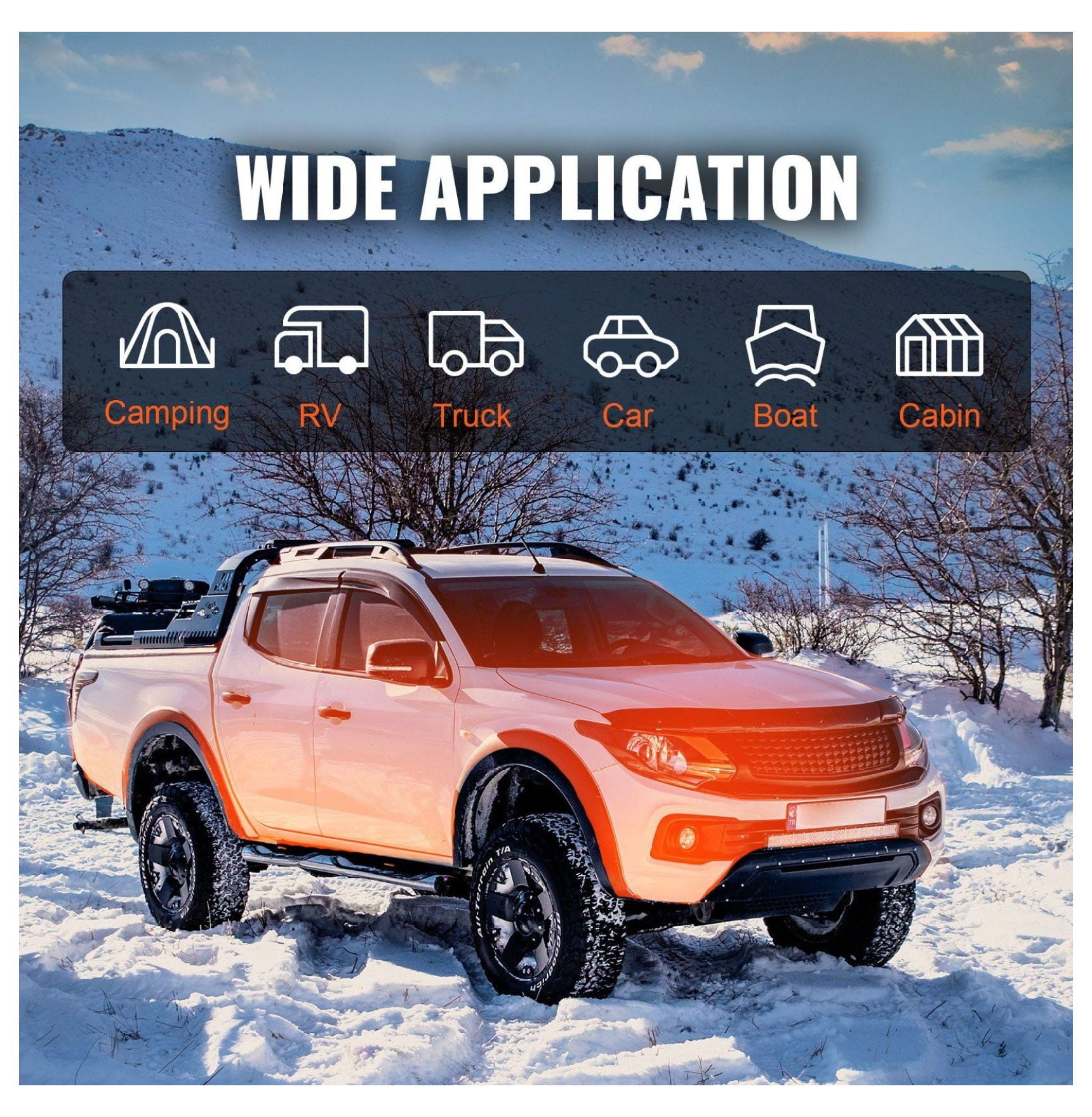 Diesel Air Heater 12V 5KW Bluetooth LCD for RV Car Truck Indoor - All-in-One Portable Diesel Heater with Remote Control & Altitude Compensation