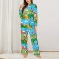 thumbnail image 2 of Balery Farm Animals Conjunto de Pijama con Estampado para Mujer, Conjunto de Dos Piezas con Manga Larga, Ropa de Dormir Suave con Bolsillos, Pijamas Cómodos-Large, 2 of 7