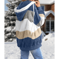 thumbnail image 3 of Fuzzy Fleece Jacket for Women Sherpa Long Sleeve Casual Zipper Faux Fur Coat with hooded Fashion Sweatshirt Winter Warm Outwear with Pockets, 3 of 8