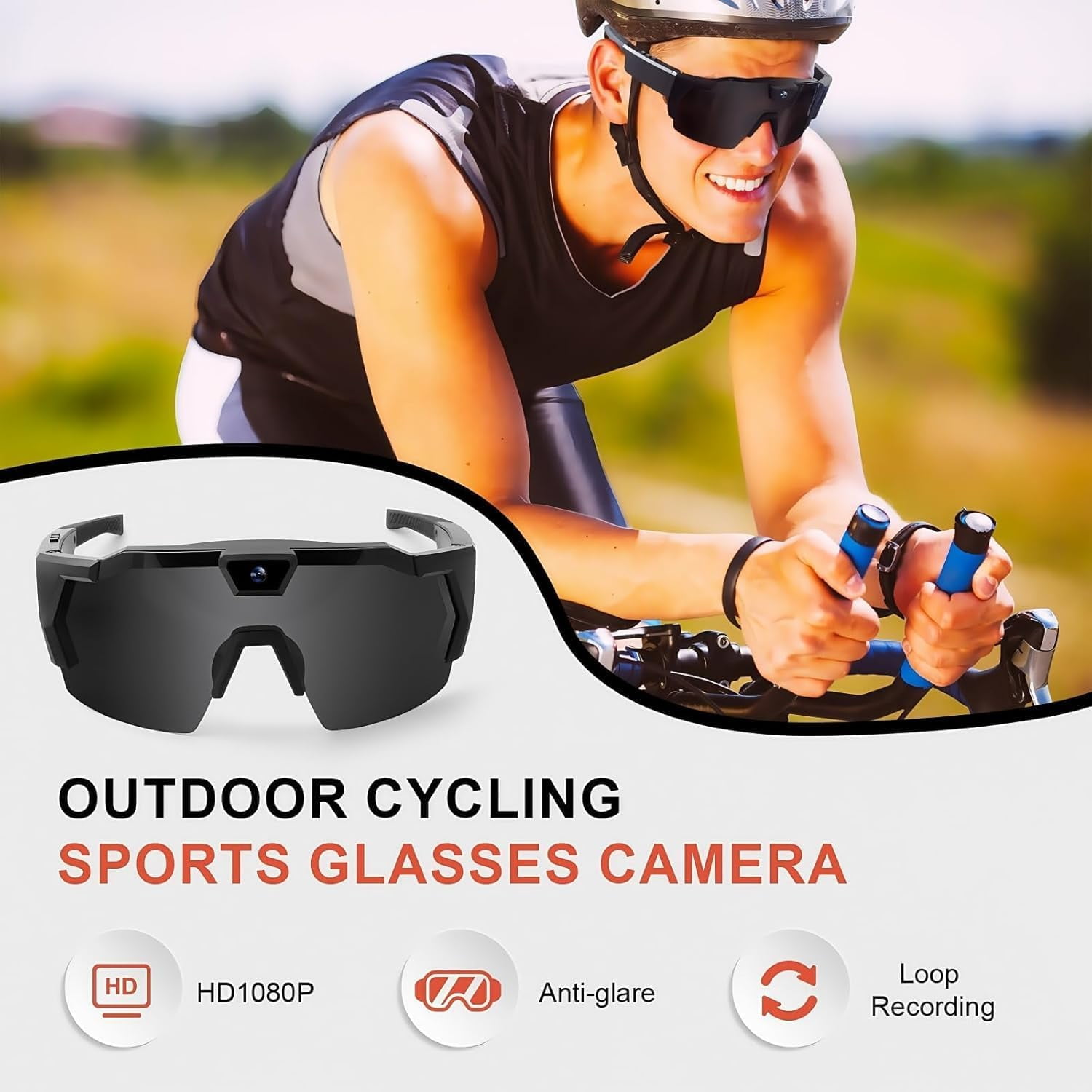 Baseball Glasses with Camera, Baseball Sunglasses with Camera, 4K Video Cameras Glasses, That Record Video And Audio, Smart Recording Sunglasses for Men and Women