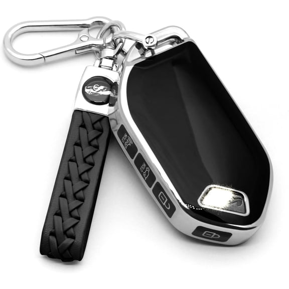 Key Fob Cover Compatible with Kia EV9 K4 K5 GT-Line Carnival Telluride Sorento 2023-2026 Soft TPU Metal Silicone Keychain Case Holder Protector,Silver (Combination),Type B key case