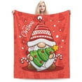 thumbnail image 6 of LNWH Red Cartoon Christmas Elf Pattern Throw Blanket, Fluffy Soft Cozy Bed Flange Plush Blankets, 60"x50", 6 of 8
