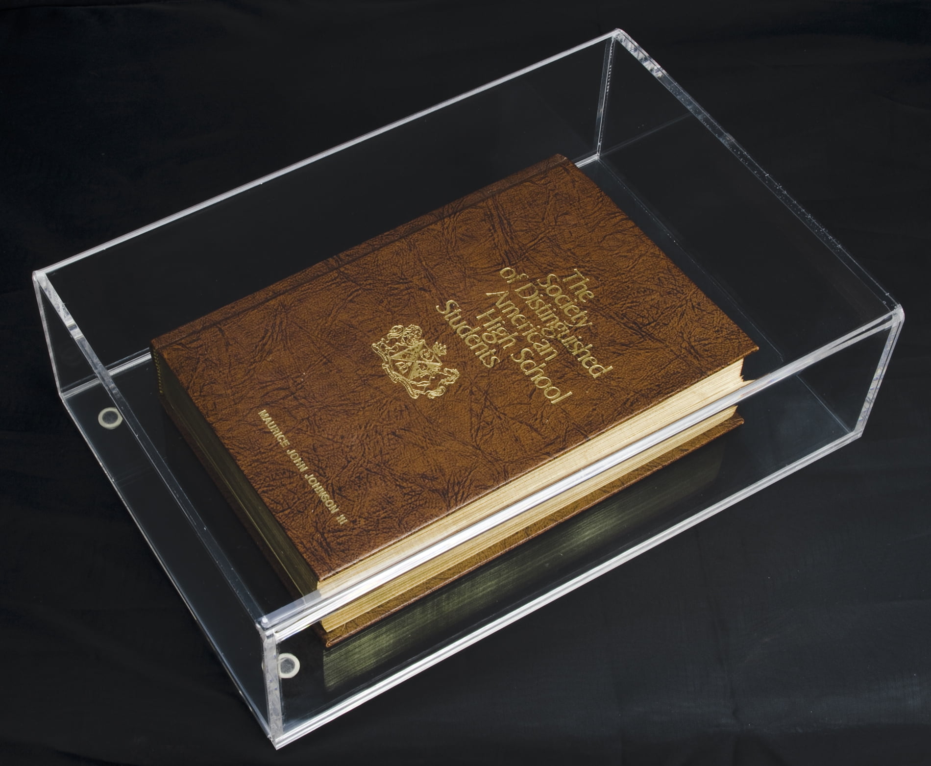 A020 Deluxe Clear Acrylic Book Display Case with Wall Mount 