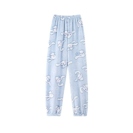 

Sanrio Anime Hello Kitty Pajamas Pants Cinnamoroll Multicolour Flannel Women Casual Fashion Trousers Girl Clothes Cartoon Gift