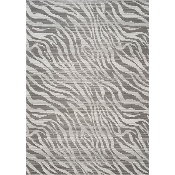 LiviNest Zebra Print Rug 5x7 Gray & Ivory: Modern Boho Chic Area Rug with 3D Texture for Living Room - Soft Polyester Pile & Kid Pet Friendly Design for Home Decor