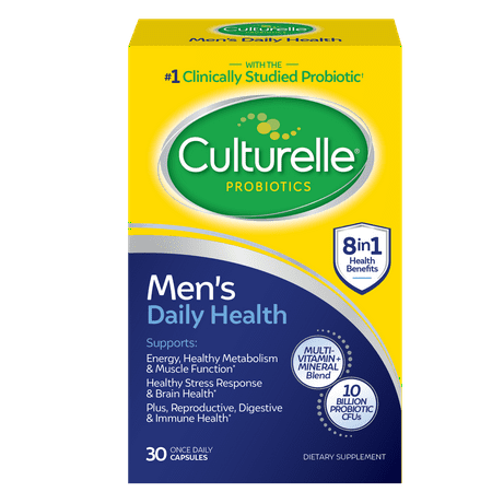 Culturelle Men's Daily Health Probiotics, 10 Billion CFUs Capsules, 30 Count