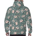 thumbnail image 7 of Naloa Hedgehogs and Flowers Men's Casual Hooded Collar Drawstring Hoodies Pullover Sweatshirts Casual Long Sleeve Shirts-Small, 7 of 7