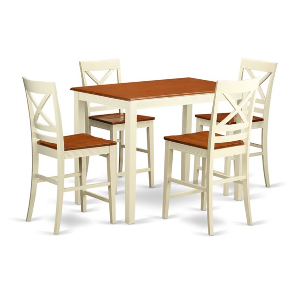 East West Furniture Yarmouth 5 Piece CrossAndLadder Dining Table Set