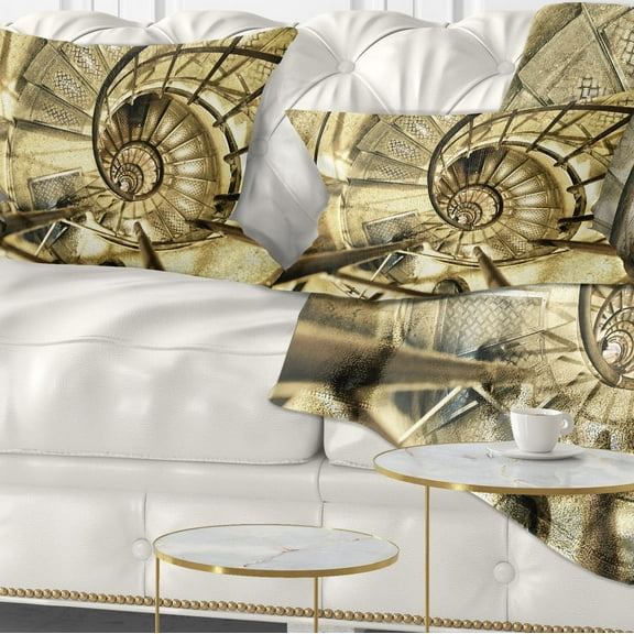 Designart Architectural Detail of Paris in Winter - Abstract Throw Pillow - 12x20