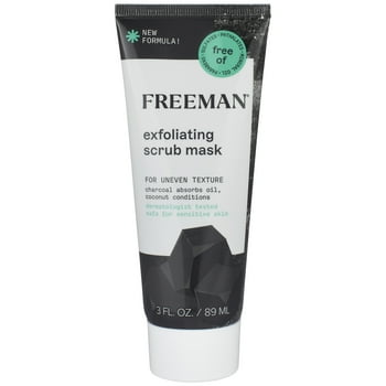 Freeman Exfoliating Charcoal & Coconut Facial Scrub , 3 fl. oz. / 89 ml Tube