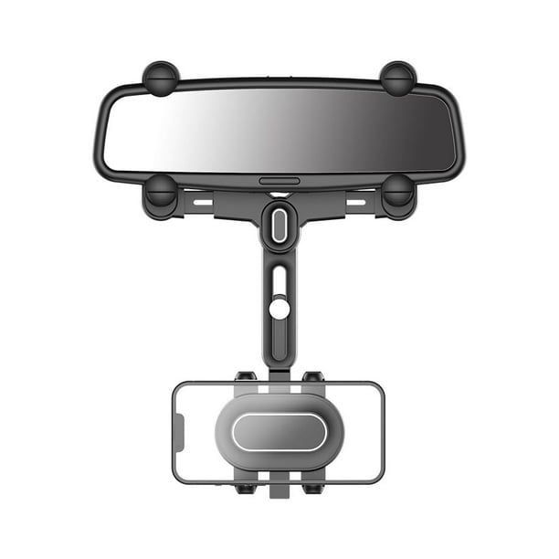 Soporte para teléfono con espejo retrovisor para automóvil que gira 360°