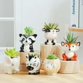 thumbnail image 3 of Cute Animal Ceramics Planter Small Succulent Pot Cartoon Shaped Plant Pot for Mini Plants Flower Cactus, Smooth Shiny Ceramic - Plants Not Included (Panda), 3 of 10