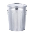 thumbnail image 1 of Cubo de basura metálico para exteriores de 8 l con tapa hermética, multiusos para cocinas y garajes, contenedor de almacenamiento resistente con dos, 1 of 8