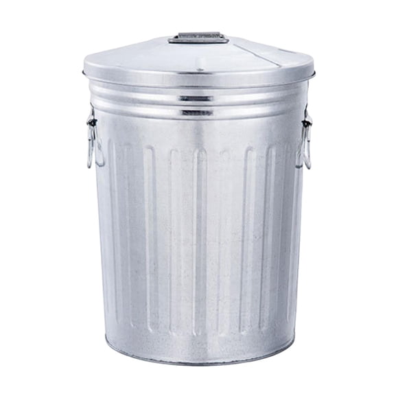 Lipstore 8L Outdoor Metal Trash Can with Seal Lid Heavy Duty for Patio Farm Versatile
