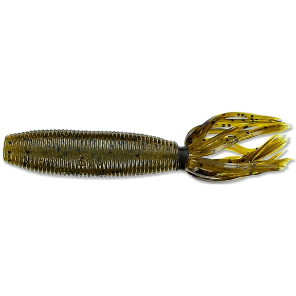Yamamoto Baits Fat Ika Soft Bait, 10, 4in, Green Pumpkin & Black Flake, YAM-92F-