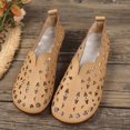 thumbnail image 3 of Xfvqtps Ballet Shoes for Women Flat Slip on Close Round Toe Hollow out Mesh Retro Soft Toe Comfortable Non Slip Breathable Leather Summer Flats Brown, 3 of 9