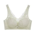 thumbnail image 4 of khonts,Women's Oversized Wireless Bras Gathering Lace Floral Sexy Seamless Bra Vest Style Full Coverage Bralettes Light Green 42, 4 of 5