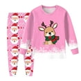 thumbnail image 2 of Staki Boys Christmas Pjs Christmas Boys Pajamas, Cotton Kids Soft Long Sleeve Sleepwear Button Down Casual 2 Pcs Pjs Set for Boy(Pink,4Y), 2 of 6