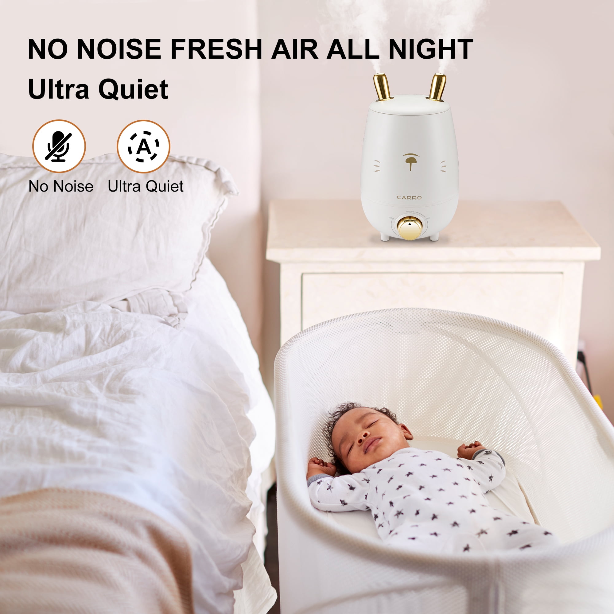 0.8 gal Ultrasonic Cool Mist Humidifier with 360° Rotatable Nozzle Essential Oils Tray Auto Shut-off