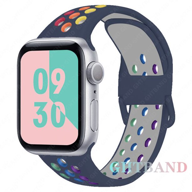 Correa de silicona para Apple Watch, pulsera deportiva transpirable para iWatch serie 8, 7, SE, 6, 5, 3, Ultra 49mm, 7, 8, 41mm, 45mm, 40mm, 44mm, 38mm, 42mm