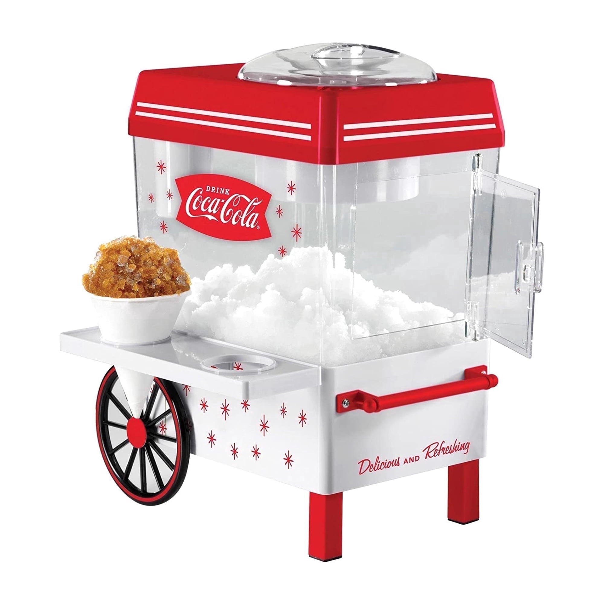 Nostalgia Coca-Cola Countertop Snow Cone Maker and Shaved Ice Machine, Coke Red
