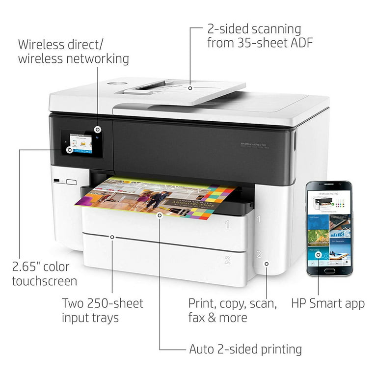 HP OfficeJet Pro 8730 / HP 8730 Wide Format All-in-One Printer -  Print/Scan/Copy/Fax/Wireless (inks included)