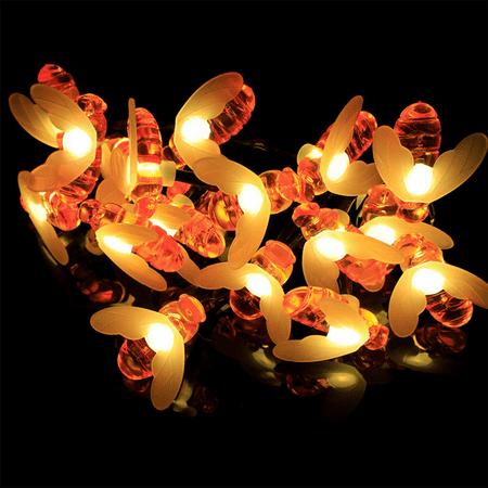 

Rush [50 LED] Solar Garden Honey Bee Fairy String Lights 7M 8 Mode Indoor Garden Lighting for Lawn Patio Festoon Summer Party(Warm white) S181