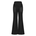 thumbnail image 4 of Lenpel Flare Jeans for Women Elastic High Waisted Stretchy Wide Leg Bell Bottom Denim Pants Trendy Casual Trousers, 4 of 6