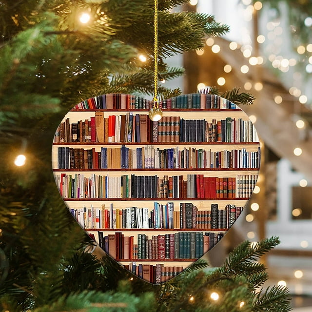 Christmas Decorations Hangs Book Lovers Heart Decorations Reading Books Christmas Decorations Librarian Books Decorations Books Stack Pendants Household pendant