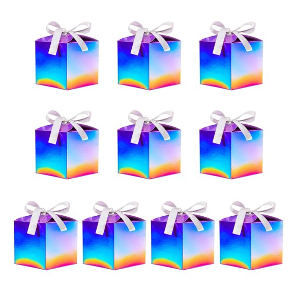 Aurgiarme 10pcs Color Glittering Boxes Small Box with Lid Bulk for Wedding, Party, Birthday Valentine’s Day Giving