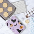 thumbnail image 5 of Yayeee Pot Holders Kitchen Heat Resistant with Pocket 7"x9.8" Cotton Oven Cooking Hot Pads, Light Purple Halloween Black Cat, 5 of 7