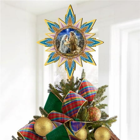 G. Debrekht 89517-DG Glory to God Star Tree Topper Wooden Decor by D. Gelsinger - Nativity Holiday Decor