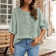 thumbnail image 2 of DHFJKG Boho T Shirts For Women Floral Embroidered Loose Fit Half Sleeve Breathable Linen Summer Top Beach Vacation Clothes Versatile Tops, 2 of 4
