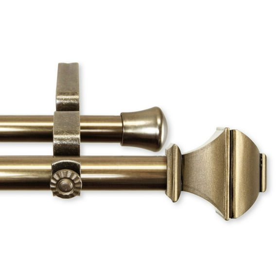 Contemporary Home Living 176" Gold and Black Contemporary Double Corner Window Curtain Rod